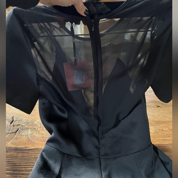 🌸Petite Kate Moss TopShop size 2 Silky Satin Jumper with plunging and Chiffon🌸 - Picture 11 of 15